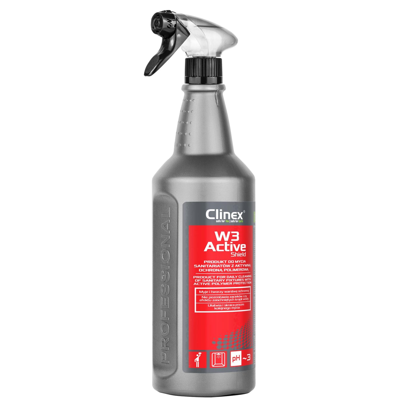 Clinex W3 Active Shield 1L – środek do czyszczenia sanitariatów z ochroną polimerową